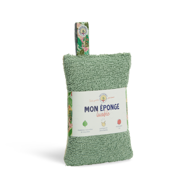 Eponge lavable verte