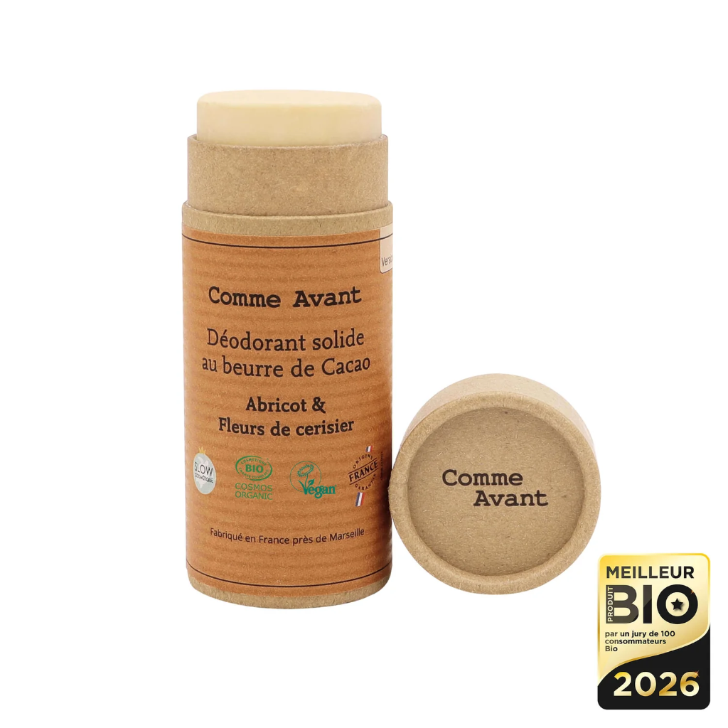 Déodorant solide au beurre de cacao - abricot & fleurs de cerisier - 60 g