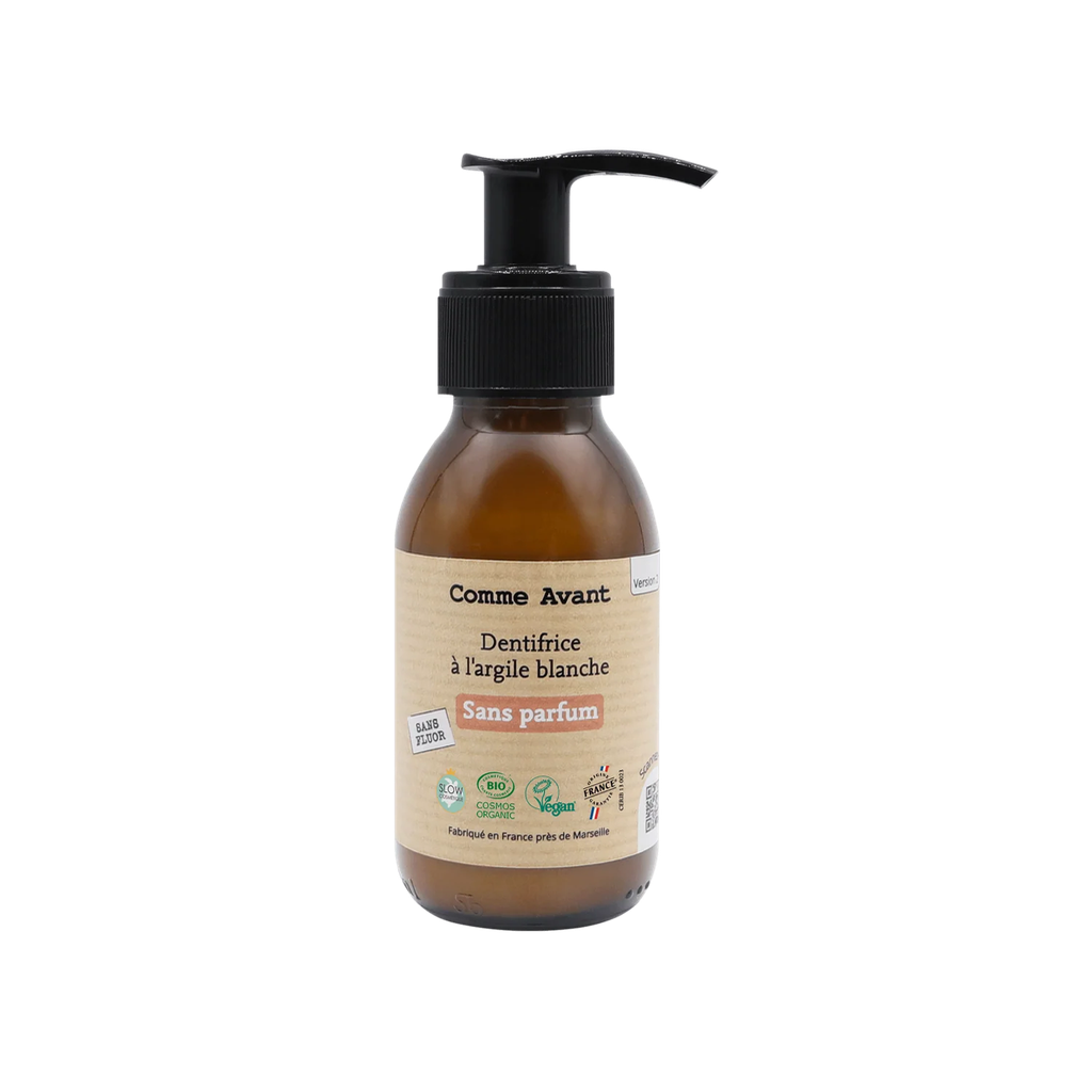 Toothpaste with white clay - without perfume and without fluorine 90 ml format