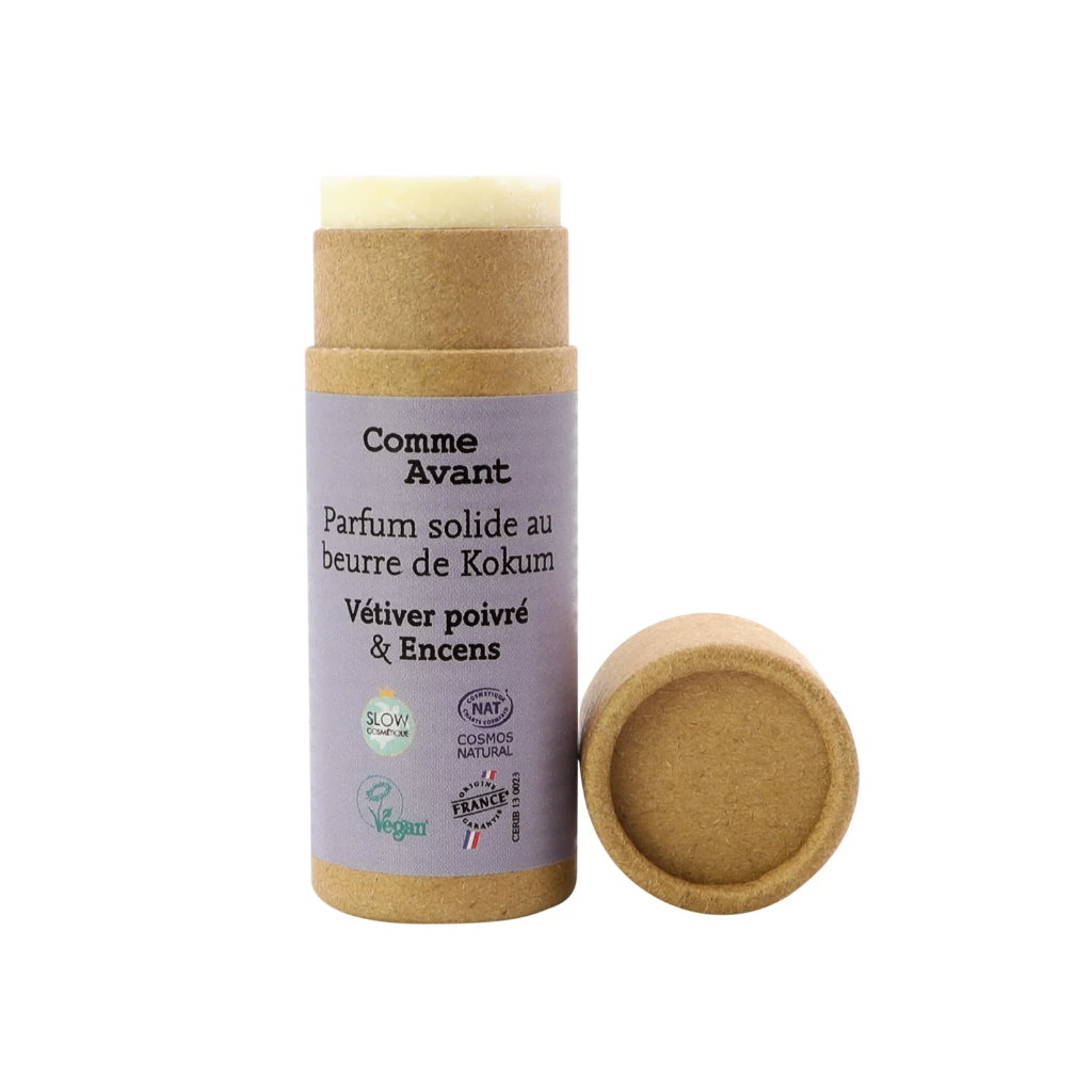 Solid perfume with kokum butter - peppery vetiver & incense - 20 g