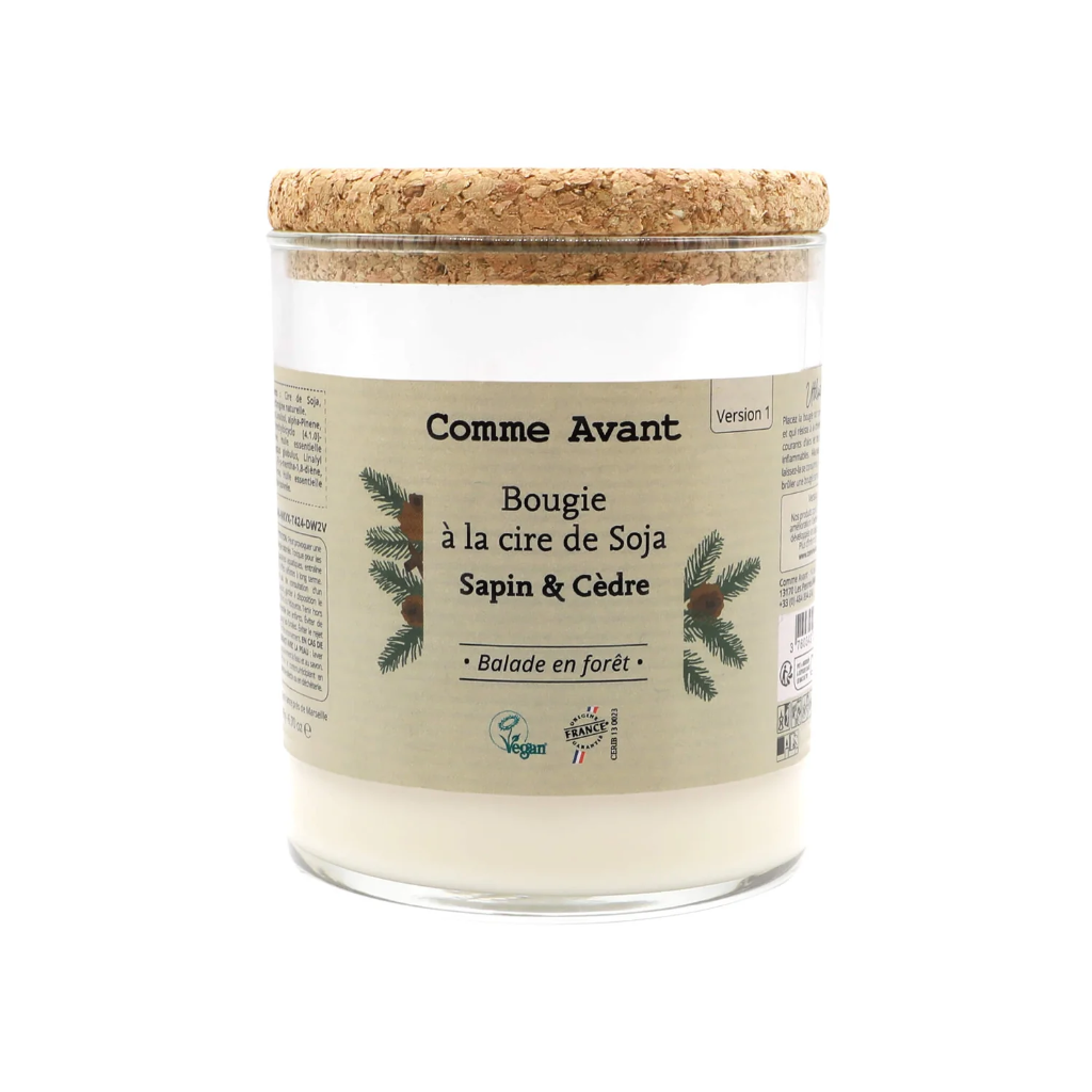 Soy wax scented candle - fir & cedar - 190 g (40h)