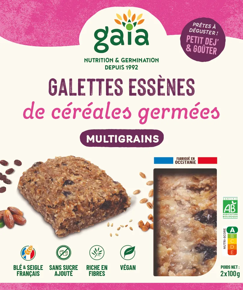 Galettes Essènes de céréales germées multigrains bio 2 x 100 g