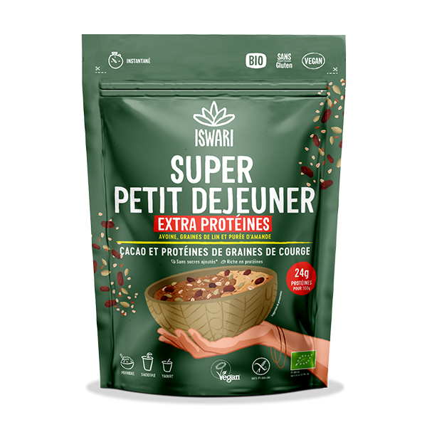 Super Petit Déjeuner Extra Protéiné - Cacao et Protéines de Graines de Courge - 360 gr