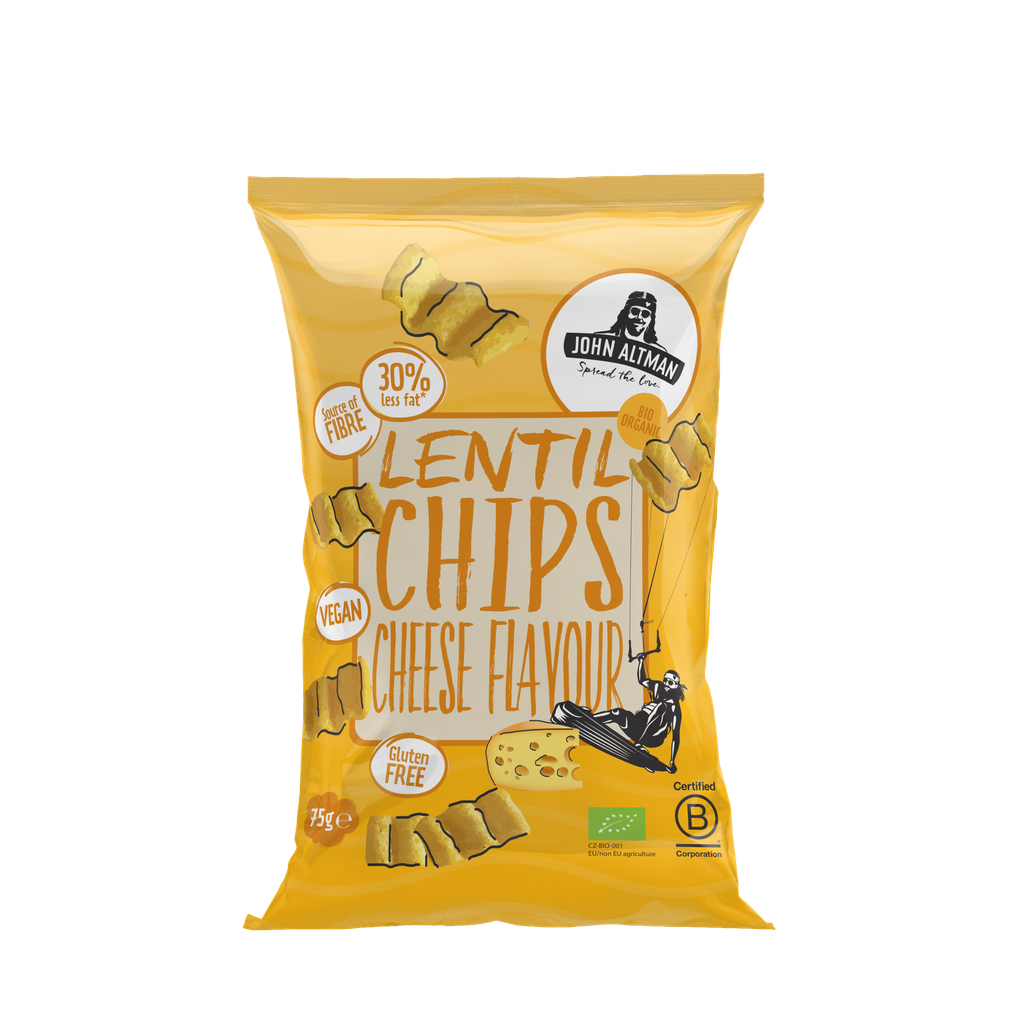 Lentil chips with vegan cheese - 75 g