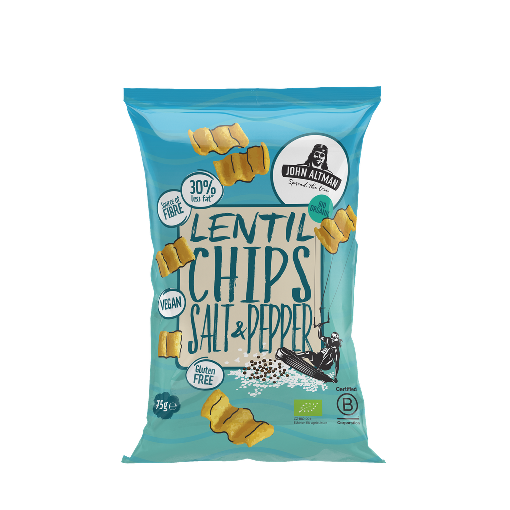 Chips de lentilles au sel et poivre - 75 g