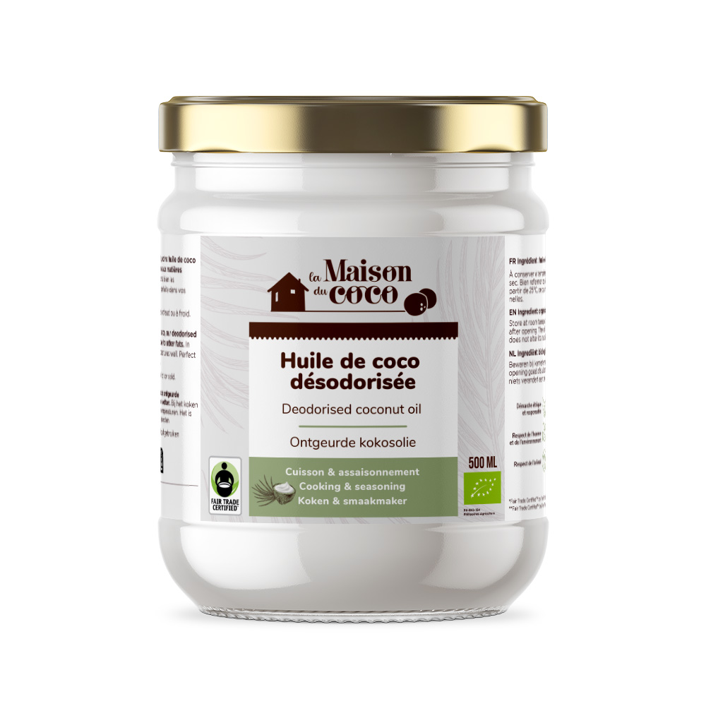 Gedeodoriseerde kokosolie (faitrade) - 500 ml