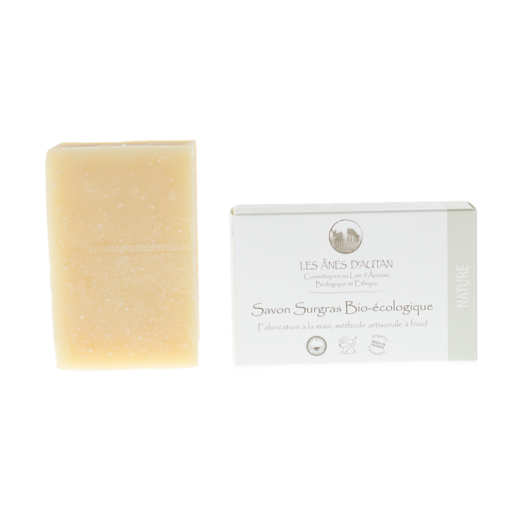 Savon artisanal à froid surgras peaux sensibles au lait d'ânesse nature (peaux sensibles) - 100 gr