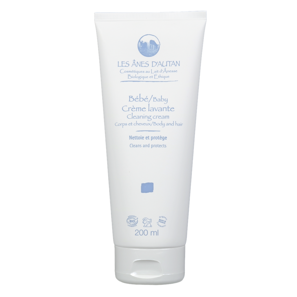 Gel douche bébé corps & cheveux au lait d'ânesse - Crème Lavante - 200ml