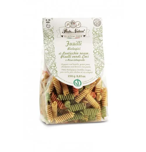 Fusili Tricolor (lentilles, petit pois et pois chiche) - 250gr