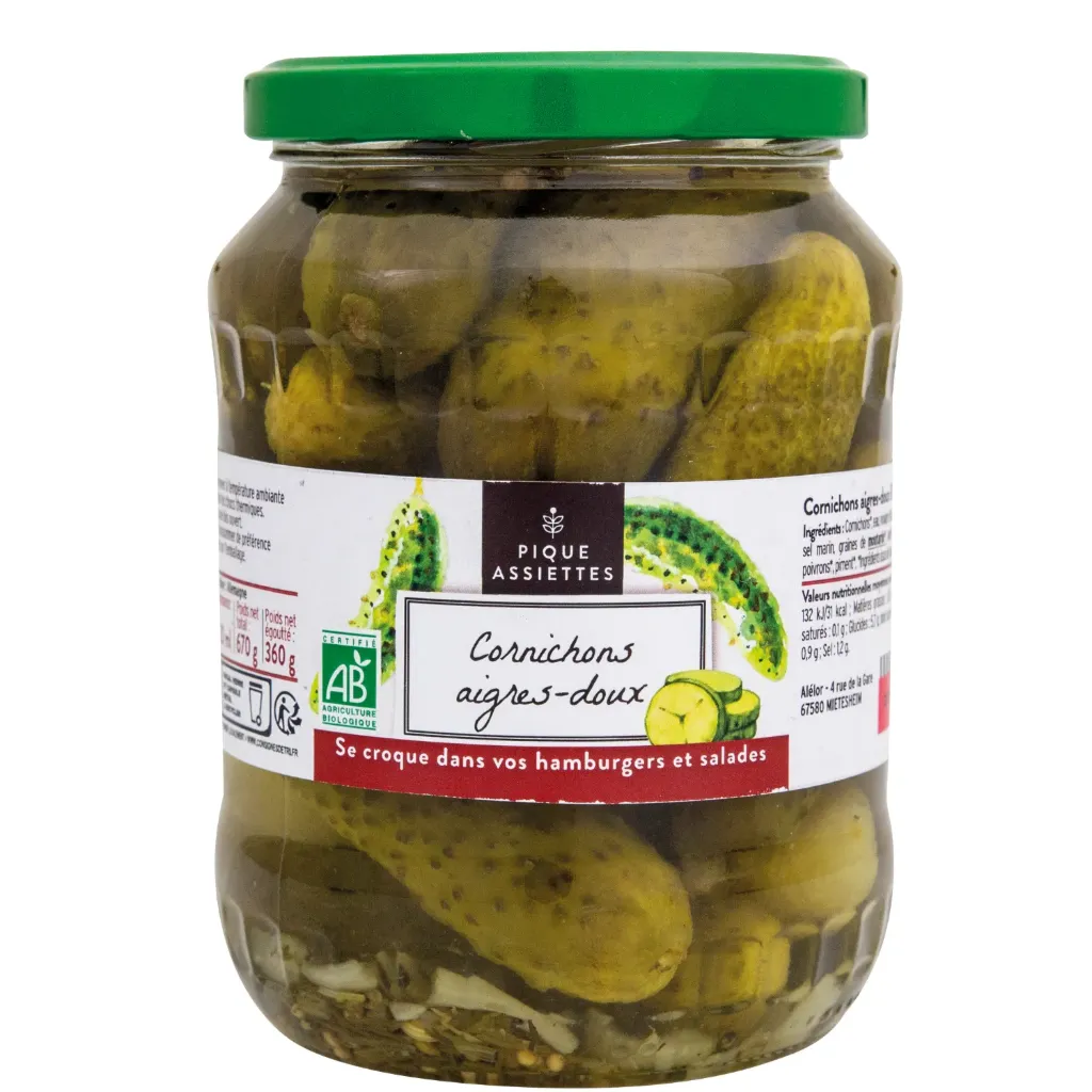 Cornichons aigres-doux - 720 ml - 370 g