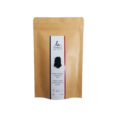 Charbon actif en poudre bio 100 % francais - 50g 