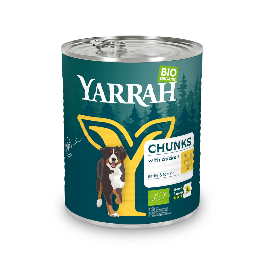 Chiens - chunks en sauce poulet avec ortie et tomates - 820g