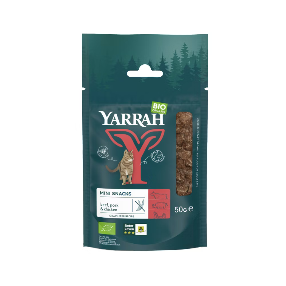Mini snacks pour chats Boeuf, porc et poulet 50gr