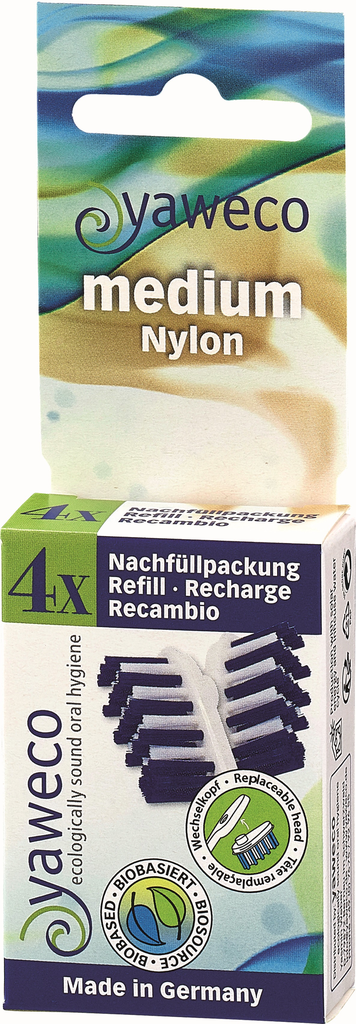 4 têtes de brosse à dents nylon - medium