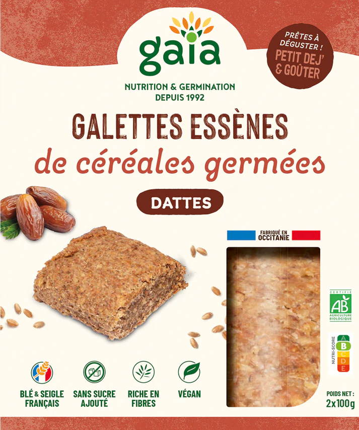 Essenenkoekjes van gekiemde tarwe en dadels 2 x 100 g