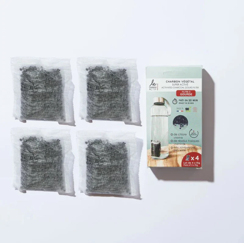 Lot de 4 filtres à gourde nomade charbon 4 x 15gr