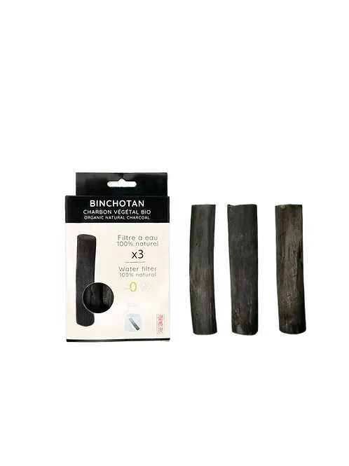 Lot de 3 charbons binchotan bio