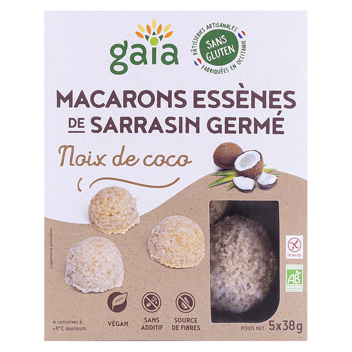 Macarons Essène de sarrasin germé coco 5 x 38g