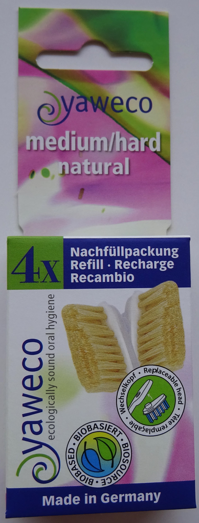 Têtes de brosse à dents nature médium/dur - 4 pcs