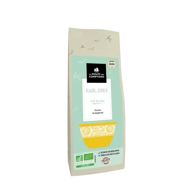 Thés blancs aromatisés Earl Grey (à la bergamote) - sachet 50 g