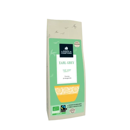 THÉS VERTS AUX AGRUMES - EARL GREY - Aux écorces de bergamote sachet 100 g