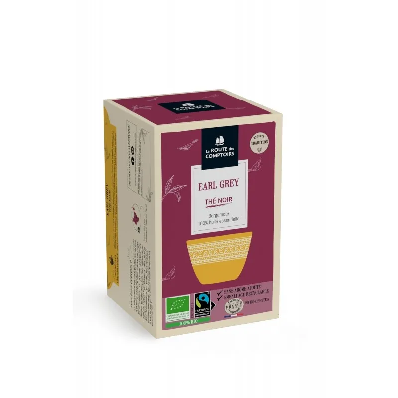 Thés noirs earl grey aux écorces de bergamote - 20 infusettes