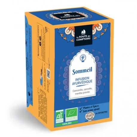 Ayurvédique sommeil (camomille, cannelle, menthe poivrée) - 20 infusettes