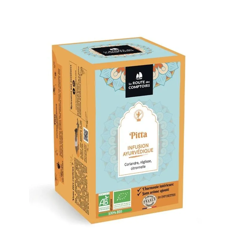 Ayurvédique PITTA (citronnelle, menthe poivrée, écorces d'orange) - 20 infusettes