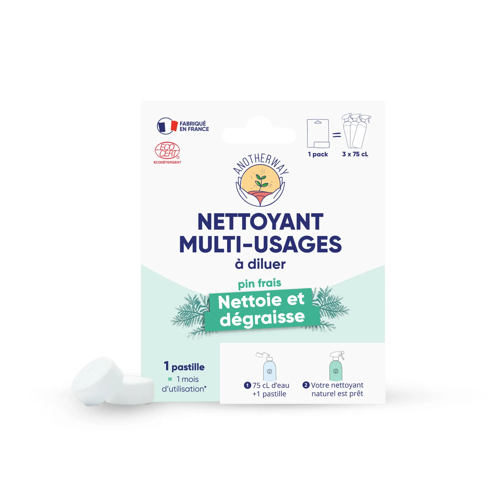 Set van 3 multifunctionele tabletten dennen/eucalyptus