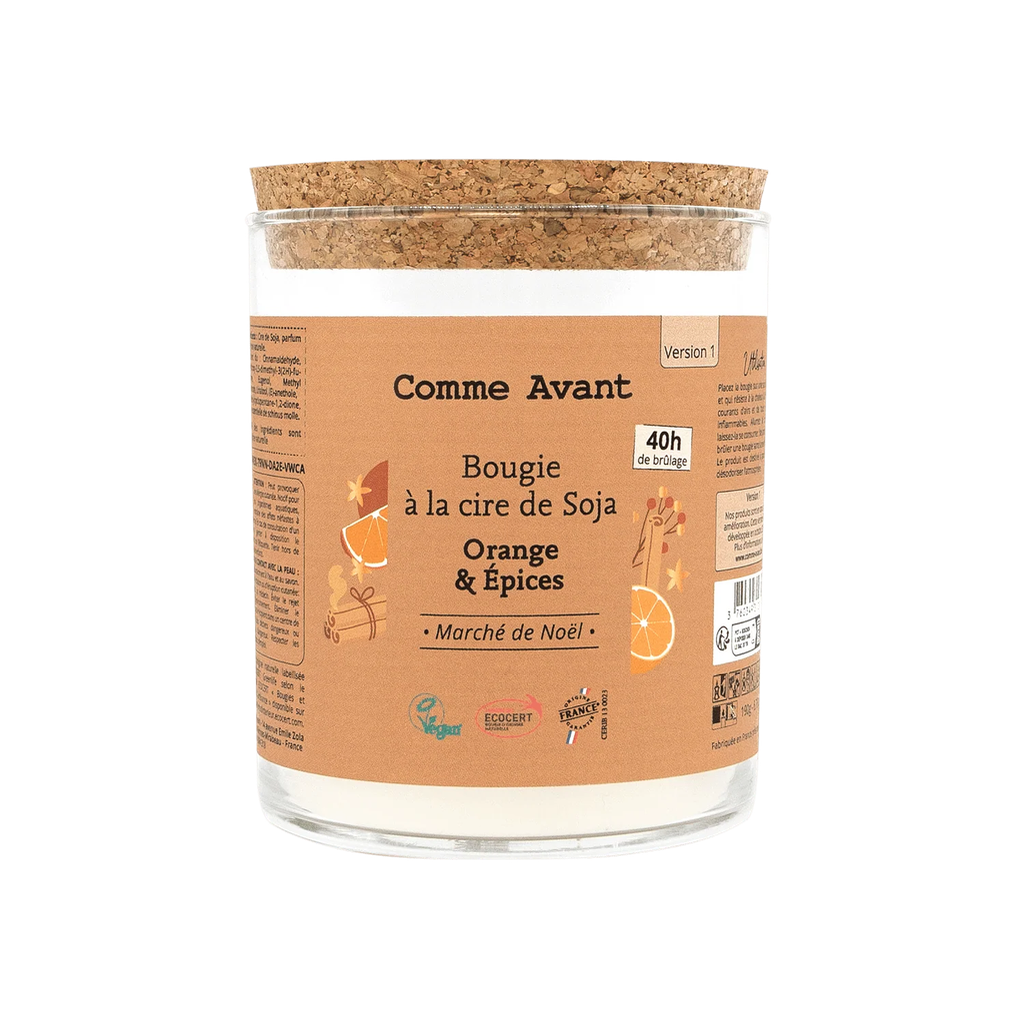 Soy wax scented candle - oranges and spices 190 g (40h)