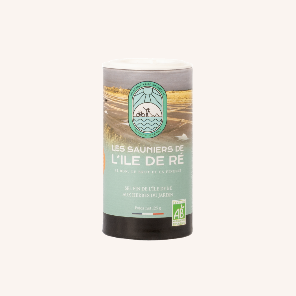 Zoutpot fijn zout met biologische kruiden uit de tuin - 125g (Ile de ré IGP)