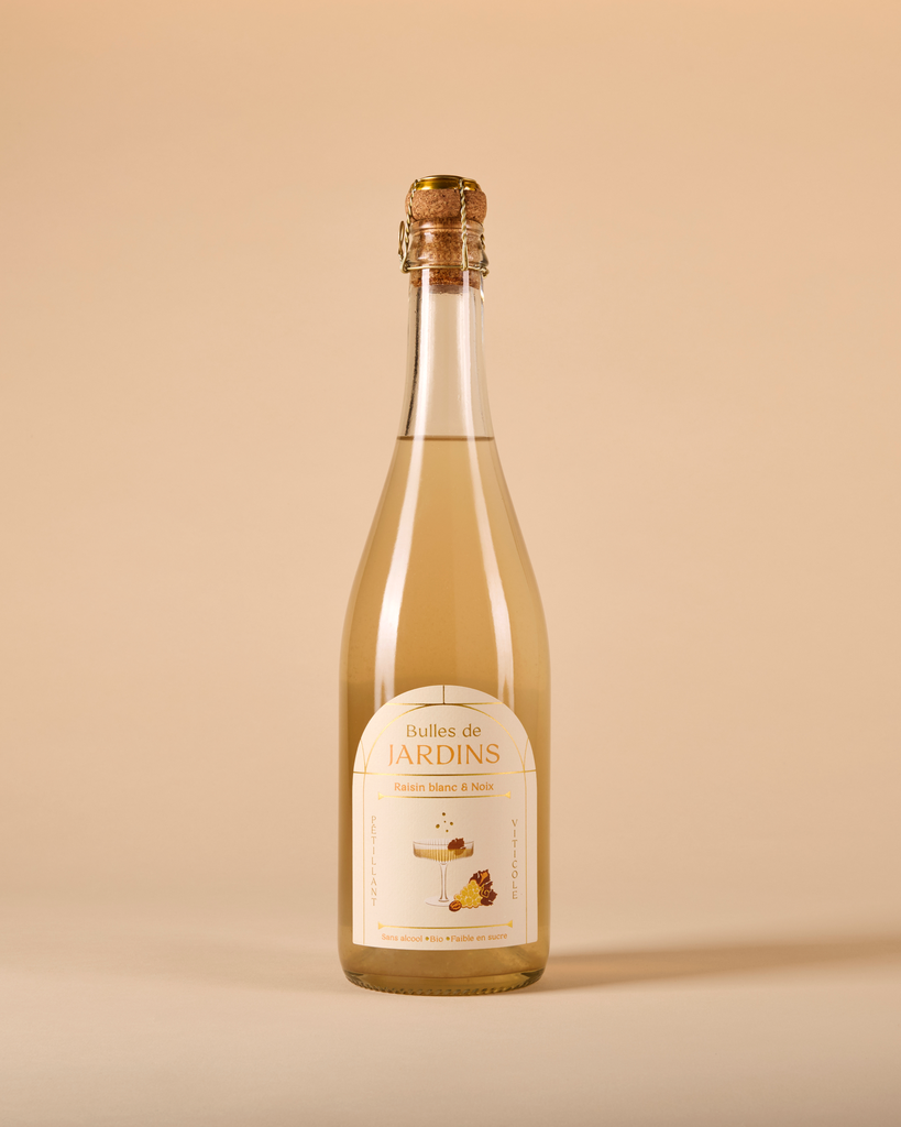 Pétillant sans alcool bio raisin blanc & noix (bulles de jardins)- 75 cl