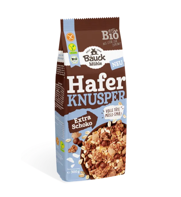 Glutenvrije crunchy havermuesli met chocolade en hazelnoot - 300g