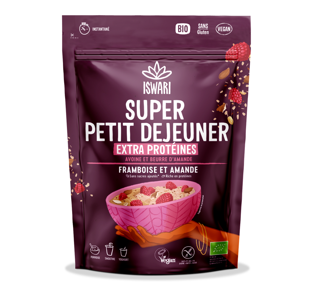 Super Petit Déjeuner Extra Protéiné - Framboise & Amande - 360 gr