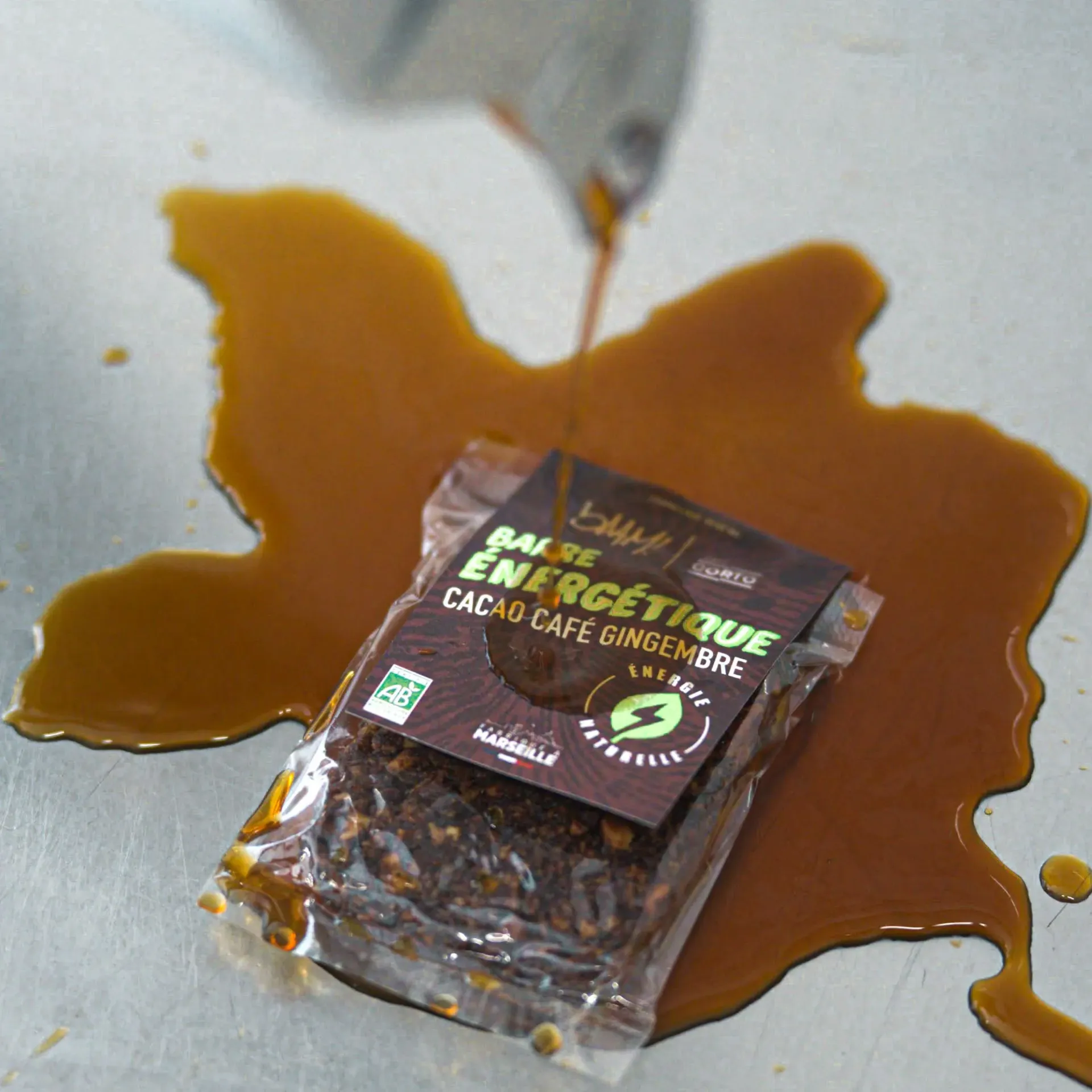 Organic cocoa, coffee and ginger energy bar – 40g