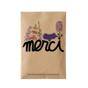 Sachet message : Merci - fleurs