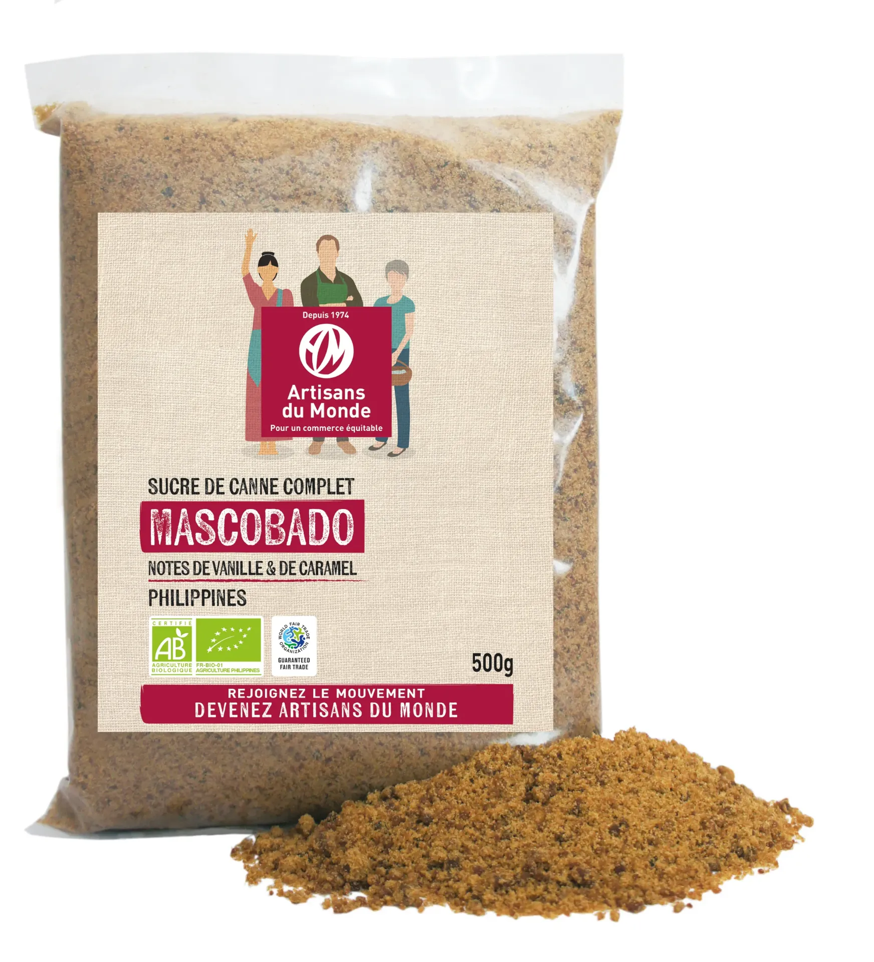 Sucre de canne complet Mascobado des Philippines - 500g